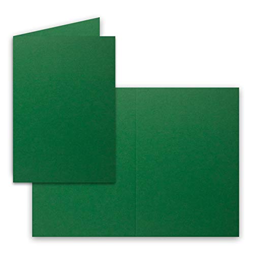 150x Falt-Karten DIN A6 in Dunkel-Grün - Blanko - Doppel-Karten - 220 g/m² von FarbenFroh by GUSTAV NEUSER