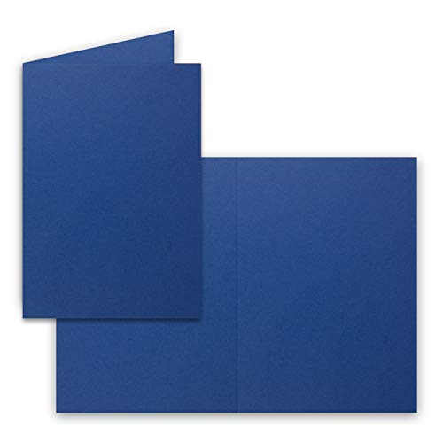 150x Falt-Karten DIN A6 in Nacht-Blau - Blanko - Doppel-Karten - 220 g/m² von FarbenFroh by GUSTAV NEUSER