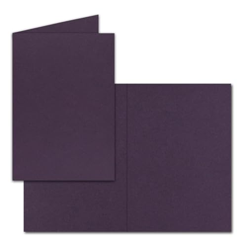 25 Faltkarten B6 - Aubergine (Lila) - Blanko Doppel-Karten - 12 x 17 cm - sehr formstabil - für Drucker geeignet - Serie: FarbenFroh von FarbenFroh by GUSTAV NEUSER