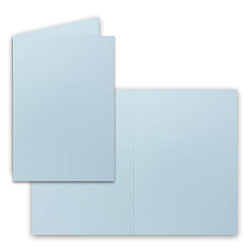 25x Falt-Karten DIN A6 in Hellblau - Blanko - Doppel-Karten - 220 g/m² von FarbenFroh by GUSTAV NEUSER