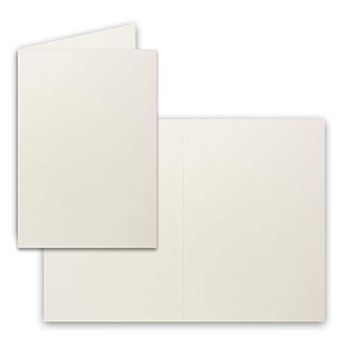 25x Falt-Karten DIN A6 in Natur-Weiß - Blanko - Doppel-Karten - 250 g/m² von FarbenFroh by GUSTAV NEUSER