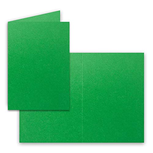 25x Falt-Karten DIN A6 in Tannengrün - Blanko - Doppel-Karten - 240 g/m² von FarbenFroh by GUSTAV NEUSER