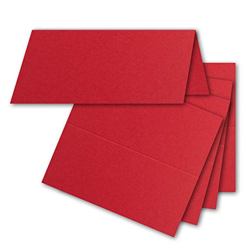 FarbenFroh by GUSTAV NEUSER 25x Tischkarten in Rosenrot (Rot) - 4,5 x 10 cm - blanko - Doppel-Karten - als Platzkarten und Namenskarten für Hochzeit und Feste von FarbenFroh by GUSTAV NEUSER