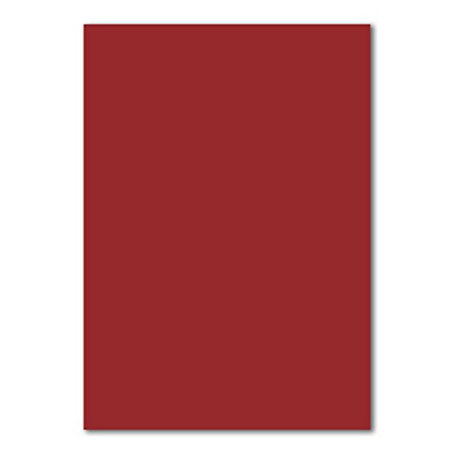 50 DIN A5 Einzelkarten Papierbögen - Dunkelrot - 240 g/m² - 14,8 x 21 cm - Bastelbogen Tonpapier Fotokarton Bastelpapier Tonkarton - FarbenFroh von FarbenFroh by GUSTAV NEUSER