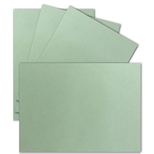 50 Einzel-Karten DIN A6-10,5 x 14,8 cm - 240 g/m² - Eukalyptus - Tonkarton - Bastelpapier - Bastelkarton- Bastel-karten - blanko Postkarten von FarbenFroh by GUSTAV NEUSER