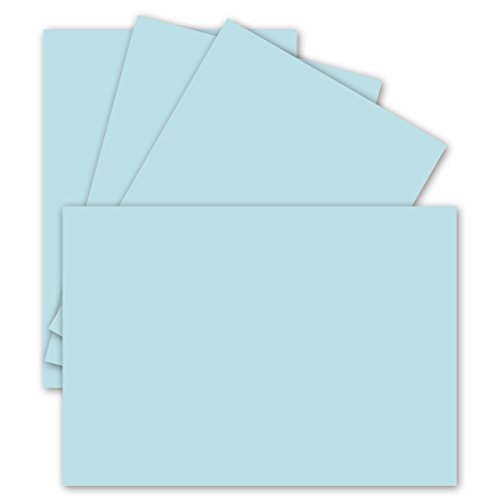50 Einzel-Karten DIN A6-10,5 x 14,8 cm - 240 g/m² - Hell-Blau - Tonkarton - Bastelpapier - Bastelkarton- Bastel-karten - blanko Postkarten von FarbenFroh by GUSTAV NEUSER