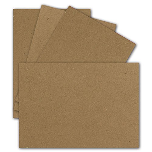 50 Einzel-Karten DIN A6-10,5 x 14,8 cm - 250 g/m² - Sandbraun/Kraftpapier, Bastel-Karten - Bastelkarton - blanko Postkarten von FarbenFroh by GUSTAV NEUSER