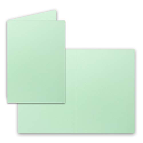 50x Falt-Karten DIN A6 in Mintgrün - Blanko - Doppel-Karten - 240 g/m² von FarbenFroh by GUSTAV NEUSER