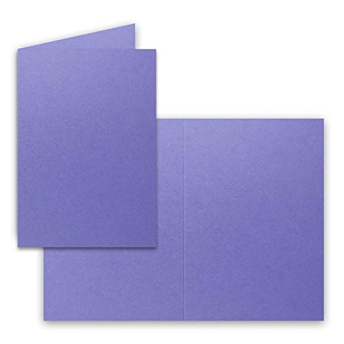 50x Falt-Karten DIN A6 in Violett - Blanko - Doppel-Karten - 240 g/m² von FarbenFroh by GUSTAV NEUSER