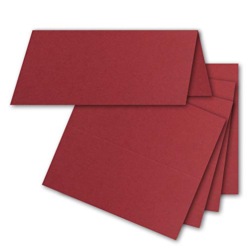 FarbenFroh by GUSTAV NEUSER 50x Tischkarten in Dunkel-Rot (Rot) - 4,5 x 10 cm - blanko - Doppel-Karten - als Platzkarten und Namenskarten für Hochzeit und Feste von FarbenFroh by GUSTAV NEUSER