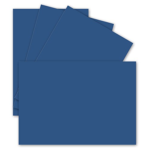75 Einzel-Karten DIN A6-10,5 x 14,8 cm - 240 g/m² - Nachtblau - Tonkarton - Bastelpapier - Bastelkarton- Bastel-karten - blanko Postkarten von FarbenFroh by GUSTAV NEUSER