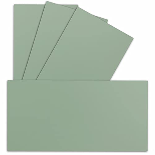 75 Einzel-Karten DIN Lang - 9,9 x 21 cm - 240 g/m² - Eukalyptus - Bastelpapier - Tonkarton - Ideal zum bedrucken für Grußkarten und Einladungen von FarbenFroh by GUSTAV NEUSER