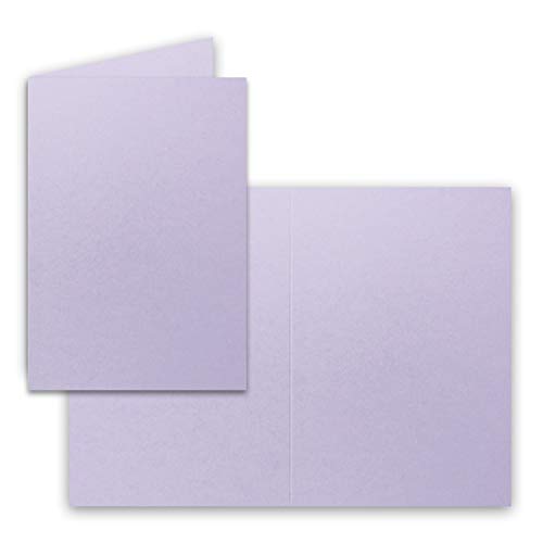 75x Falt-Karten DIN A6 in Lila - 21cm x 14,8cm - Blanko - Doppel-Karten - 240g/m² von FarbenFroh by GUSTAV NEUSER