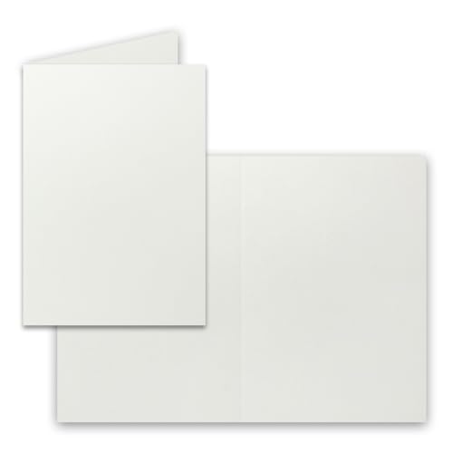 DIN A5 Faltkarten - Hellgrau - 50 Stück - Einladungskarten - Menükarten - Doppelkarten - Blanko - 14,8 x 21 cm - Marke FarbenFroh by Gustav Neuser von FarbenFroh by GUSTAV NEUSER