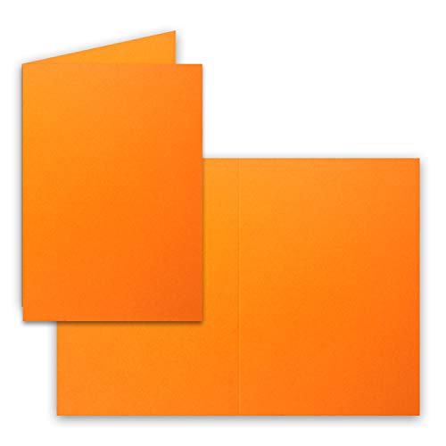 FarbenFroh by GUSTAV NEUSER DIN A5 Faltkarten - Orange - 25 Stück - Einladungskarten - Menükarten - Doppelkarten - Blanko - 14,8 x 21 cm - Marke von FarbenFroh by GUSTAV NEUSER
