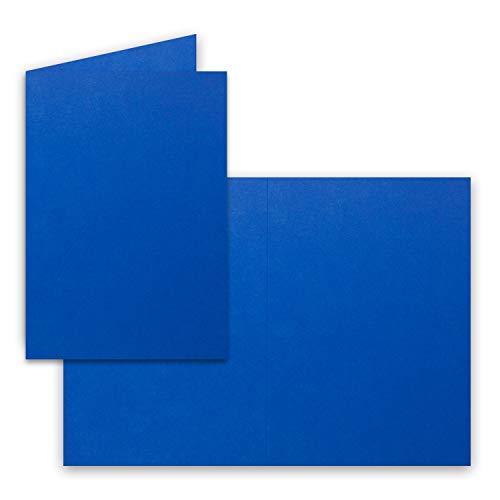 DIN A5 Faltkarten - Royal-blau 100 Stück Einladungskarten - Menükarten - Kirchenheft - Blanko - 14,8 x 21 cm Marke: NEUSER FarbenFroh von FarbenFroh by GUSTAV NEUSER