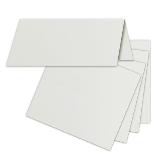 FarbenFroh by GUSTAV NEUSER 150x Tischkarten in Hell-Grau - 4,5 x 10 cm - 240 g/m² - blanko Doppel-Karten mit stabilem Stand - ideal als Platzkärtchen und Namenskärtchen von FarbenFroh by GUSTAV NEUSER