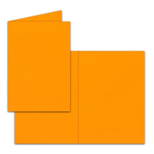 25x Falt-Karten DIN A6 in Mango - 10,5 x 14,8 cm - Blanko - Doppel-Karten - 225 g/m² von FarbenFroh by GUSTAV NEUSER