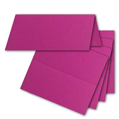 FarbenFroh by GUSTAV NEUSER 75x Tischkarten in Amarena (Rot) - 4,5 x 10 cm - blanko - Doppel-Karten - als Platzkarten und Namenskarten für Hochzeit und Feste von FarbenFroh by GUSTAV NEUSER