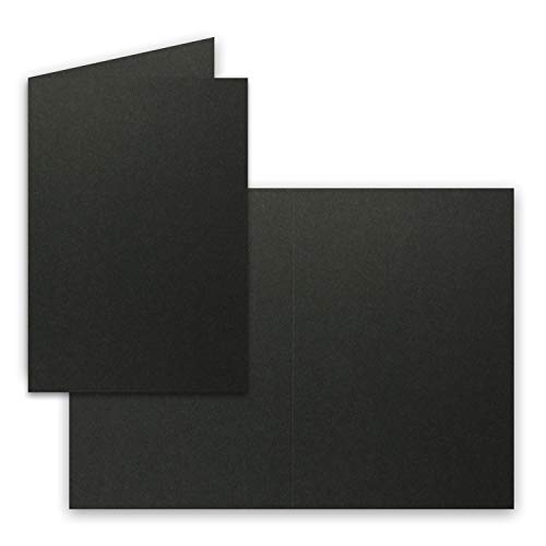 FarbenFroh by GUSTAV NEUSER DIN A5 Faltkarten - Schwarz - 200 Stück - Einladungskarten - Menükarten - Doppelkarten - Blanko - 14,8 x 21 cm - Marke von FarbenFroh by GUSTAV NEUSER