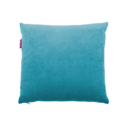 Farbenfreunde Interieur Kissenhülle Nicky, Kissen Hülle ohne Füllung, Samtkissen, Schlafkissen, Polster, Cushion, Baumwolle / Polyester, Aqua, 50 cm, 10005050112 von Farbenfreunde