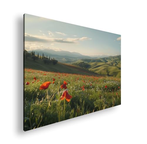 Farbenhorizont Leinwandbild Wogende Hügel im Blütenmeer roter Mohnblumen Format: 60x40cm XXL Wandbild auf Keilrahmen/Kunstdruck/Bild Wohnzimmer Dekoration Farbenhorizont Leinwandbild Wogende Hügel im Blütenmeer roter Mohnblumen Format: 60x40cm XXL Wandbild auf Keilrahmen/Kunstdruck/Bild Wohnzimmer Dekoration von Farbenhorizont