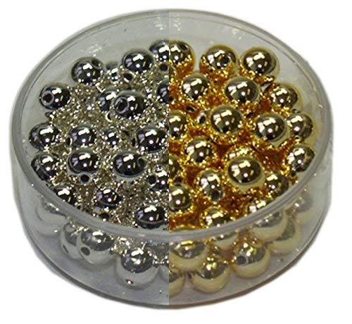 Farbenspiel Schmuckzubehör Wachsperlen 8mm • Bastelperlen • 15 Stück als Goldperle oder Silberperle (Goldperlen) von Farbenspiel Schmuckzubehör