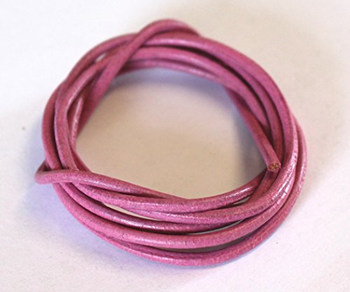 Lederband 2mm • 1m 5 Stück • 20 Farben zur Auswahl (rosé) von Farbenspiel Schmuckzubehör