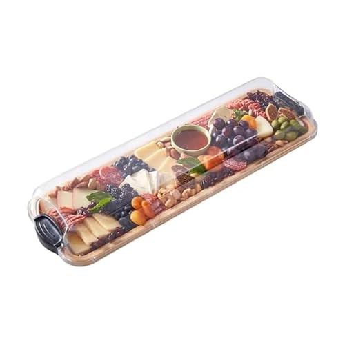 Farberware Rechteckiges Build-a-Board-Schneidebrett mit einem Fach und durchsichtigem, verschließbarem Deckel für Charcuterie, Snacks und mehr, Bambus, 17x56cm Farberware Rechteckiges Build-a-Board-Schneidebrett mit einem Fach und durchsichtigem, verschließbarem Deckel für Charcuterie, Snacks und mehr, Bambus, 17x56cm von Farberware