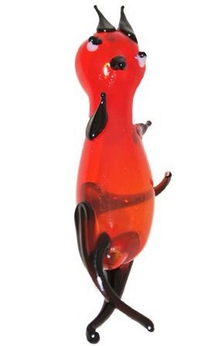 Lauscha Glaskunst Flaschenteufel/Flaschentänzer/Wassertänzer rot & schwarz, weiß mit 1 Mostkappe von Farbglashütte Lauscha GmbH - ELIAS Glashütte