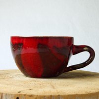 Große Rote Tasse Handgetöpferte Keramik Große Rote Tasse Handgetöpferte Keramik von FarbigesAusKeramik