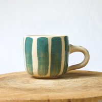 Tasse Mit Streifen Handgetöpferte Keramik Tasse Mit Streifen Handgetöpferte Keramik von FarbigesAusKeramik