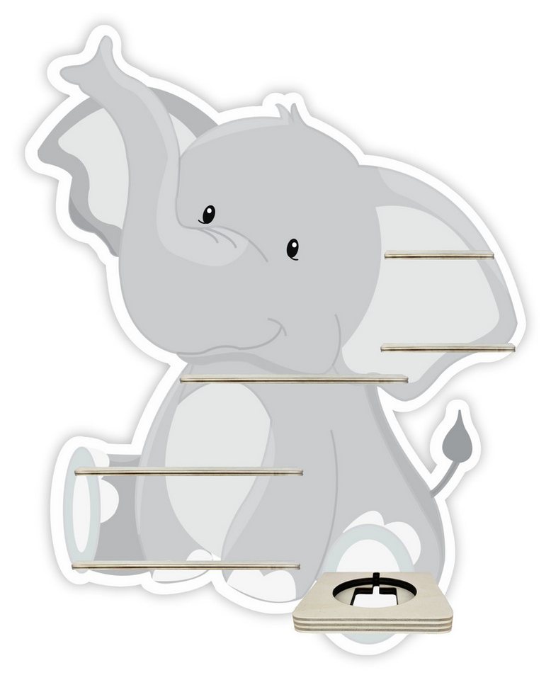 Farbklecks Collection ® Wandregal Regal für Musikbox - Elefant von Farbklecks Collection ®