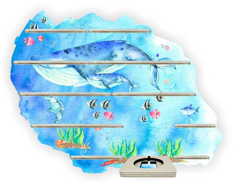 Farbklecks Collection ® Wandregal Regal für Musikbox - Unterwasserwelt Wal von Farbklecks Collection ®