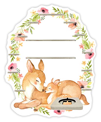 Farbklecks-Collection Musikboxregal Blumenkranz mit REH - passend für Toniebox - Regal mit Platz für Box sowie 25-30 Figuren von Farbklecks-Collection