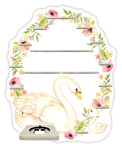 Farbklecks-Collection Musikboxregal Blumenkranz mit Schwan - passend für Toniebox - Regal mit Platz für Box sowie 25-30 Figuren von Farbklecks-Collection