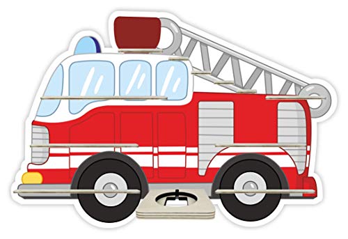 Farbklecks-Collection Musikboxregal Feuerwehr mit Leiter - passend für Toniebox - Regal mit Platz für Box sowie 35-40 Figuren von Farbklecks-Collection