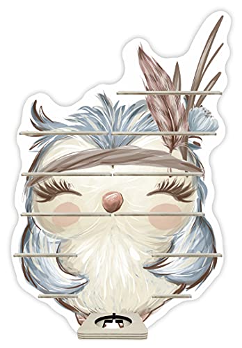 Farbklecks-Collection Musikboxregal Tierische Freunde Eule - passend für Toniebox - Regal mit Platz für Box sowie 40-45 Figuren von Farbklecks-Collection