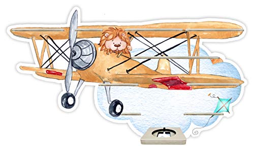 Farbklecks-Collection Musikboxregal Löwe im Flugzeug - passend für Toniebox - Regal mit Platz für Box sowie 35-40 Figuren von Farbklecks-Collection