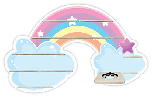 Farbklecks-Collection Musikboxregal Regenbogenwolke- passend für Toniebox - Regal mit Platz für Box sowie 40-45 Figuren von Farbklecks-Collection