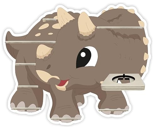 Farbklecks-Collection Musikboxregal Triceratops Dinosaurier - passend für Toniebox - Regal mit Platz für 20-25 Figuren von Farbklecks-Collection