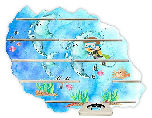 Farbklecks-Collection Musikboxregal Unterwasserwelt Taucher - passend für Toniebox - Regal mit Platz für Box sowie 45-50 Figuren von Farbklecks-Collection