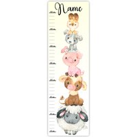 Kinder Messlatte Bauernhofkids 70-140 cm Personalisierbar Mit Namen, Messleiste, Kinderzimmer, Holzmesslatte von FarbklecksCollection