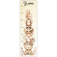 Kinder Messlatte Blumentiere 70-140 cm Personalisierbar Mit Namen, Messleiste, Kinderzimmer, Holzmesslatte von FarbklecksCollection