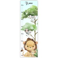 Kinder Messlatte Löwenfriends 70-140 cm Personalisierbar Mit Namen, Messleiste, Kinderzimmer, Holzmesslatte von FarbklecksCollection