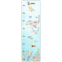 Kinder Messlatte Meereswelten 70-140 cm Personalisierbar Mit Namen, Messleiste, Kinderzimmer, Holzmesslatte von FarbklecksCollection