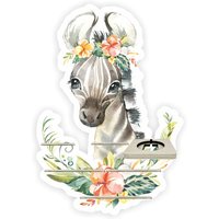 Tonieregal - Regal Für Musikbox Für 20-25 Figuren Zebra Mit Blumen Passend Toniebox von FarbklecksCollection