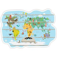 Tonieregal - Regal Für Musikbox Für 65-70 Figuren Weltkarte Kinder Passend Toniebox von FarbklecksCollection