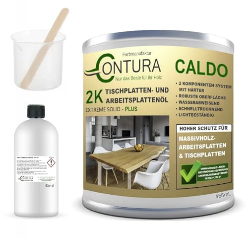 Contura 500ml. im Set Hartwachsöl 2K Arbeitsplattenöl Härter Holzöl Tische Theken Öl kratzfest Hartöl (Bernstein) von Farbmanufaktur CONTURA Nur das Beste für Ihr Holz