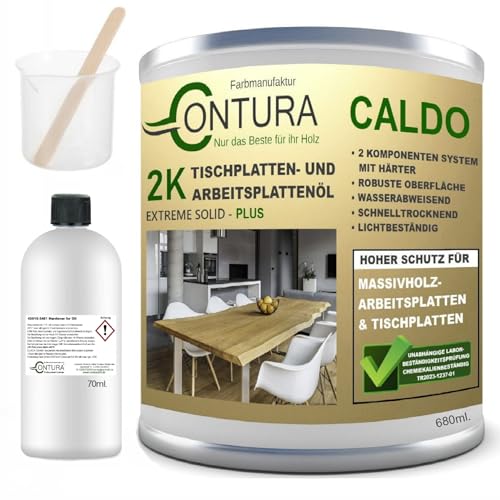 Contura 750ml. im Set Hartwachsöl 2K Arbeitsplattenöl Härter Holzöl Tische Theken Öl kratzfest Hartöl (Bernstein) von Farbmanufaktur CONTURA Nur das Beste für Ihr Holz
